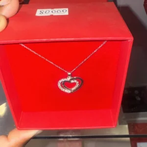Collier Double Cœur argenté
